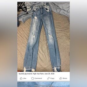 buckle gly brand size 25 flare jeans
